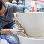 Albert Montserrat at work in his studio